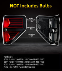 OKLPF rear brake tail light passenger side with red smoked lens for Ford F-150