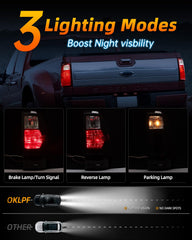 OKLPF rear brake tail light for Ford F-350 left side enhances signaling on highways.