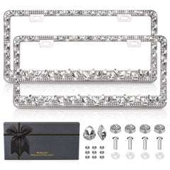 OKLPF rhinestone frame with diamond detail adds luxe sparkle to your ride