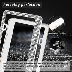 OKLPF Sparkling crystal frame adds nighttime visibility and stylish flair for your vehicle.