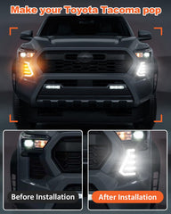OKLSG Tacoma DRL daytime running light function improves daytime visibility.