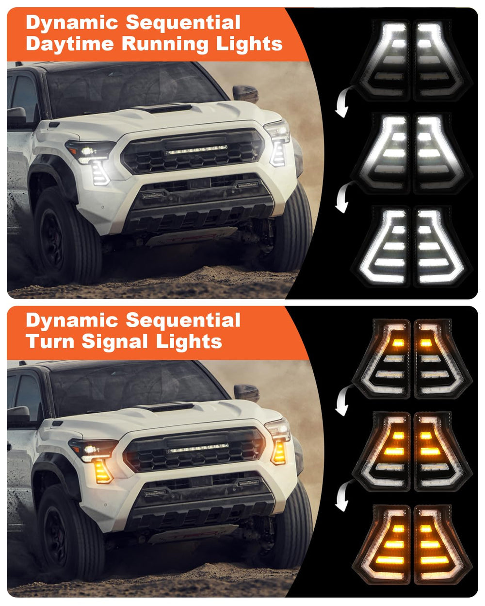 OKLSG Tacoma front bumper lamps aid safe parking and low-visibility driving.