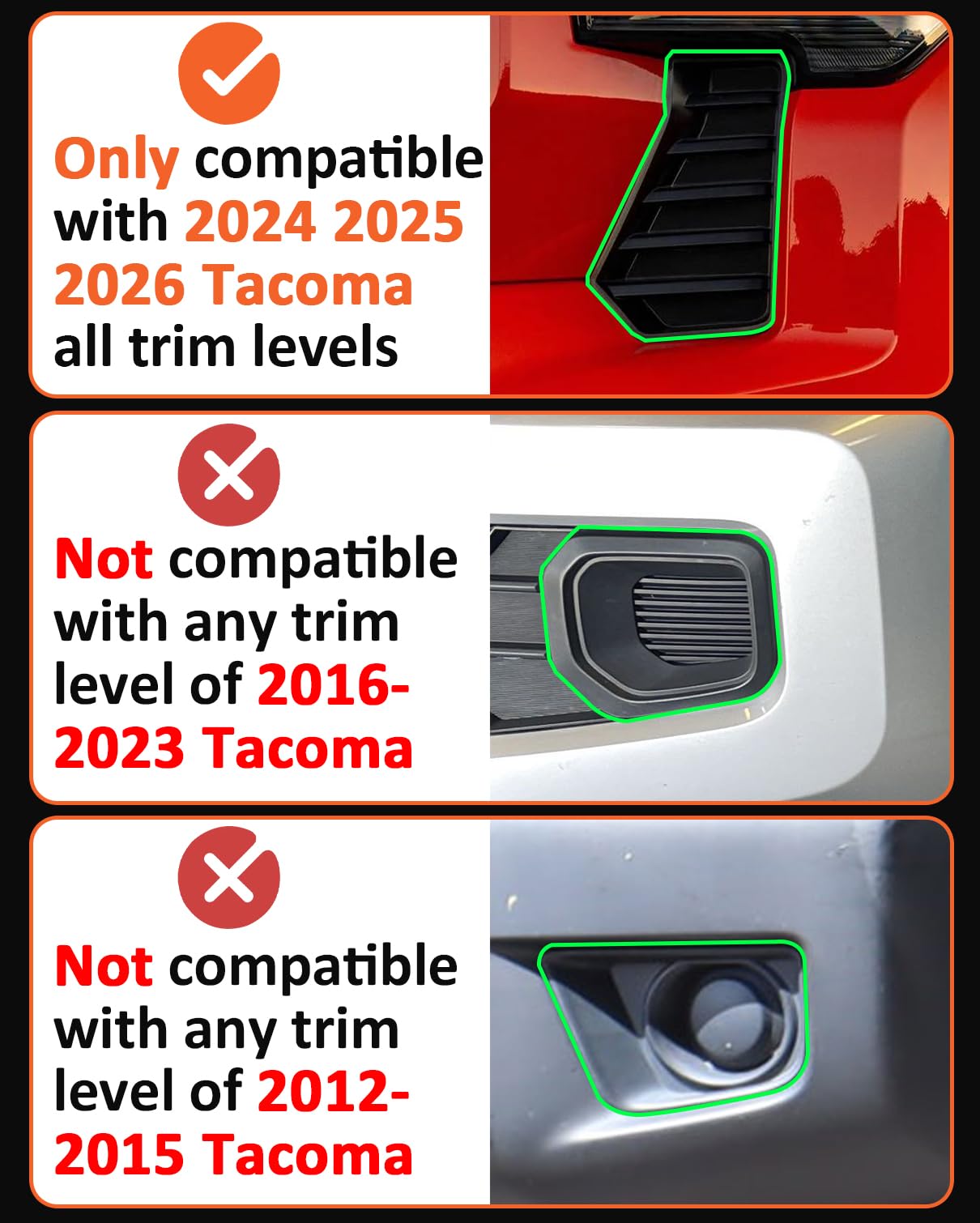 OKLSG Tacoma amber sequential turn signal for clear signaling.