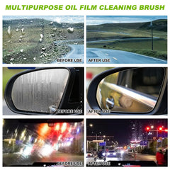 OKNIAO oil-film removal on windshield brush for improved clarity.