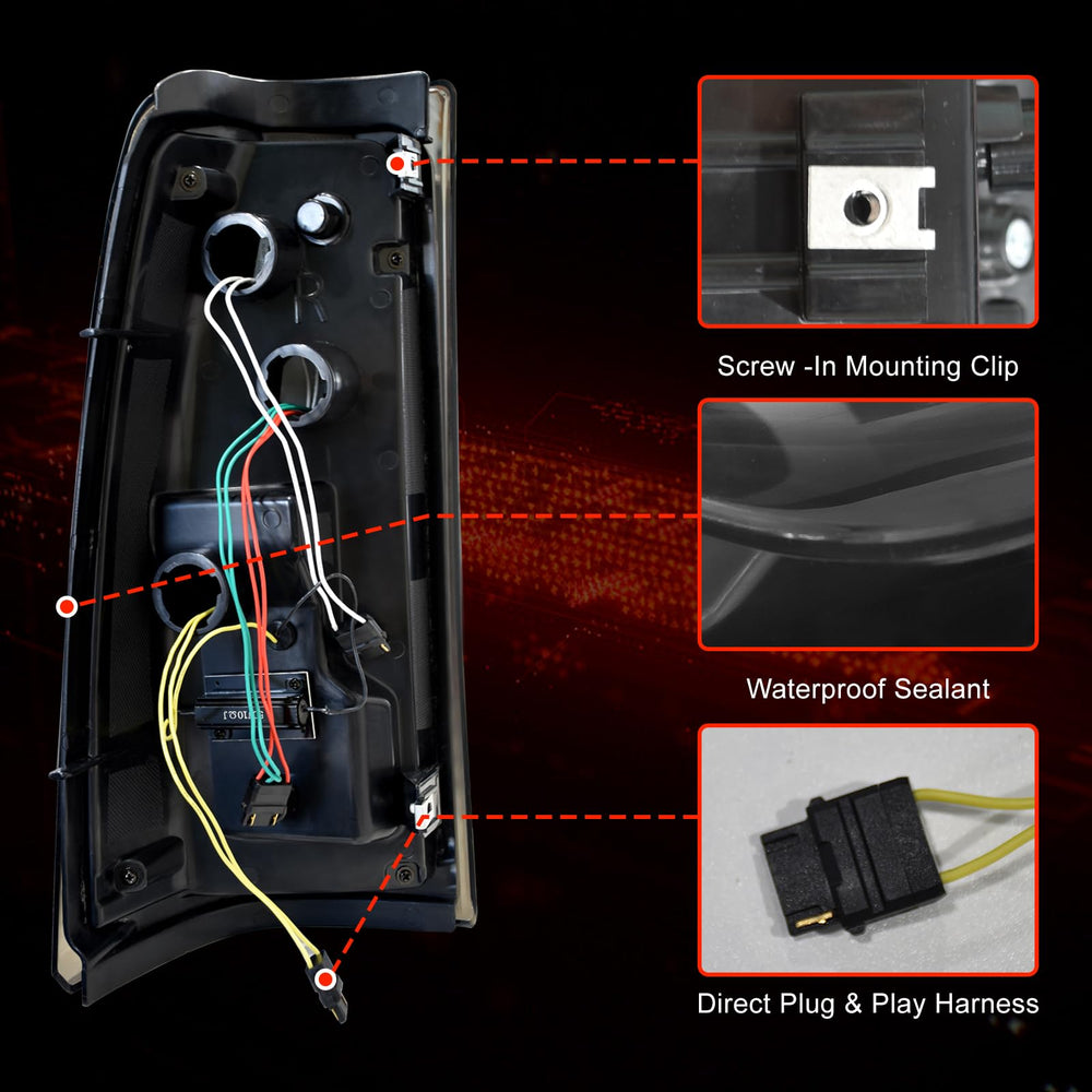 Bright running, brake, turn, and reverse LEDs improve rear visibility.
