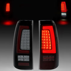 OKSIWA full LED tail lights with C-shaped design for 2003-2006 Chevy Silverado.
