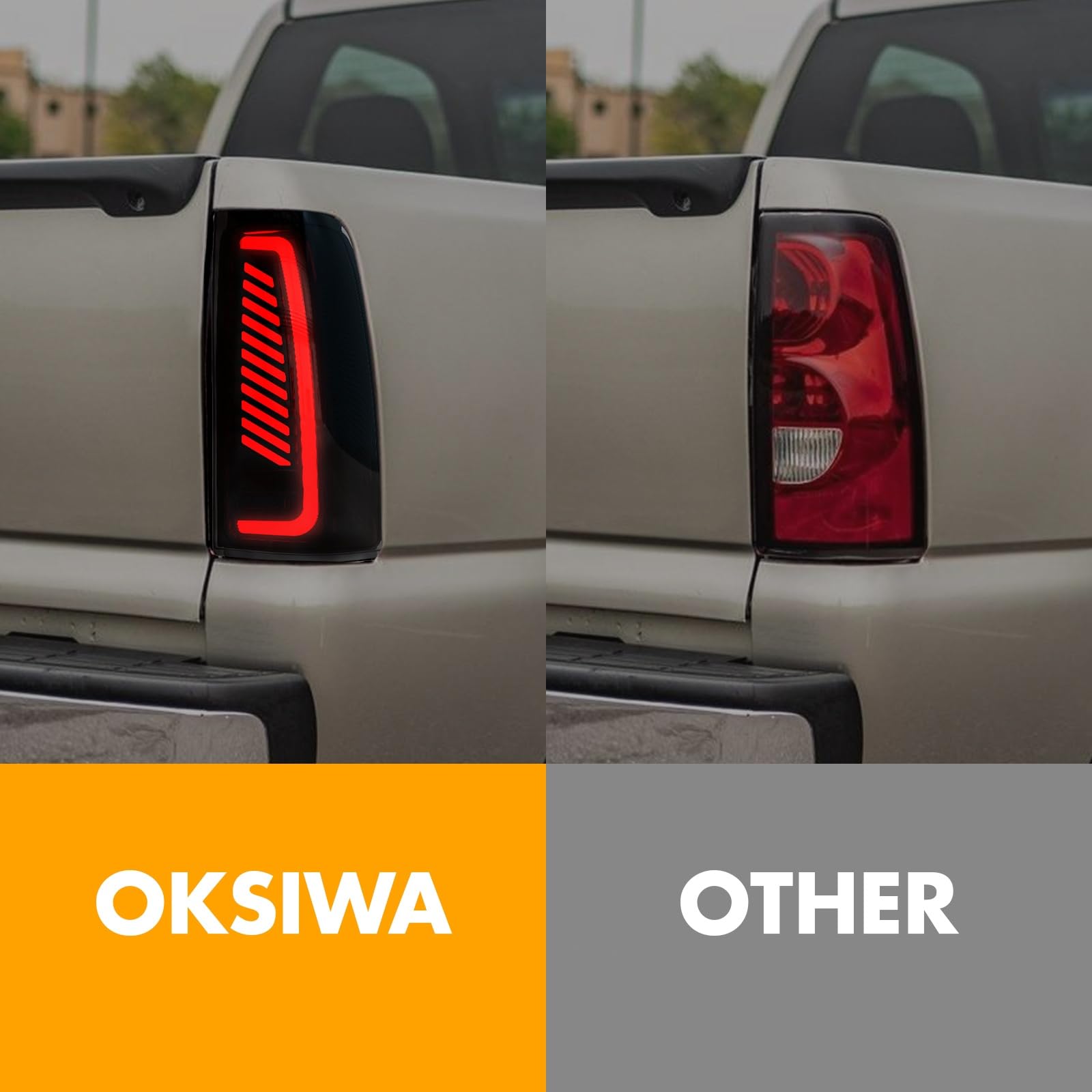 OKSIWA tail light startup animation visible on Silverado 2003-2006