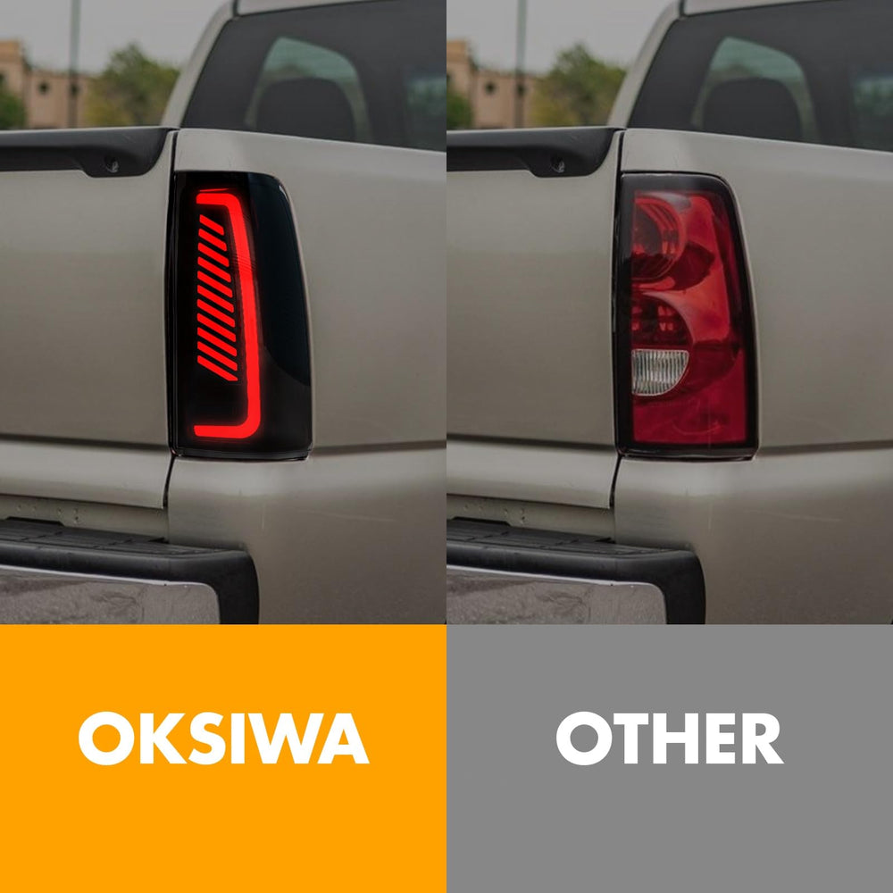 OKSIWA tail light startup animation visible on Silverado 2003-2006