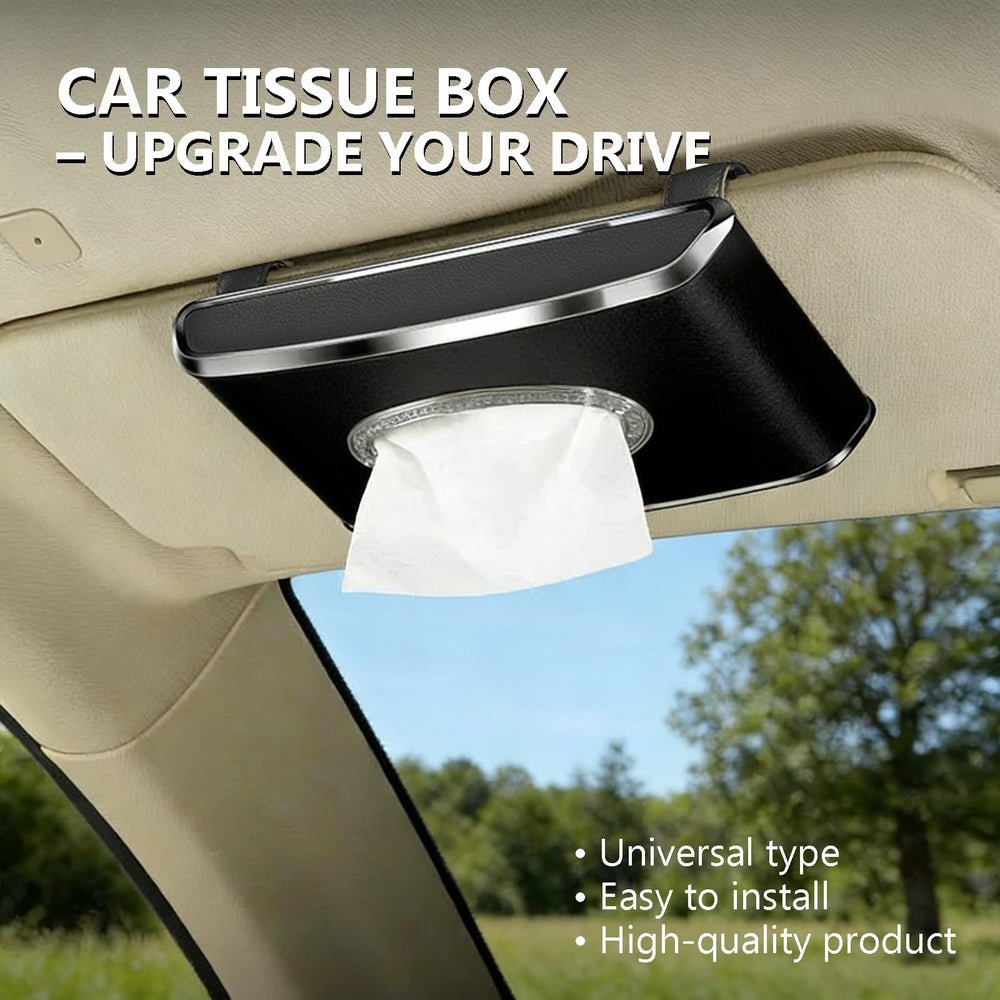 Oktree tissue holder with storage for receipts and small papers.