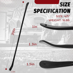 Olaismln tire bar ergonomic grip supports one-handed use on large tires.