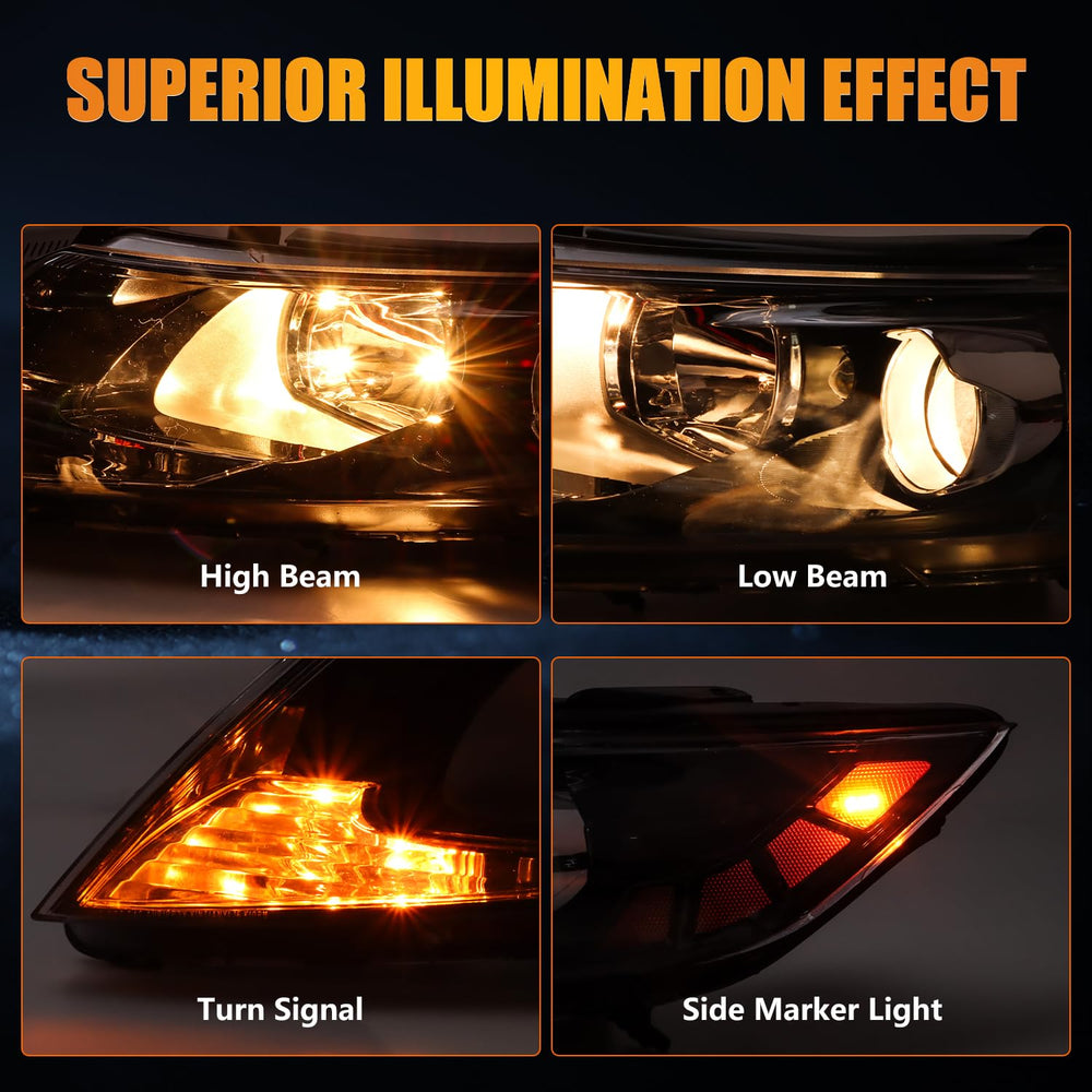 Oldani Ki-a Optima passenger-side headlight assembly with bulbs included for full replacement