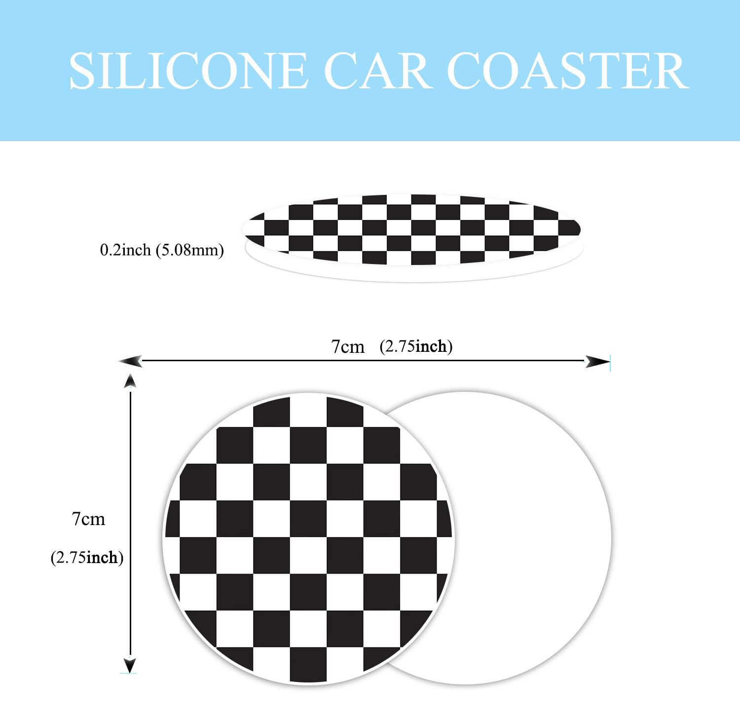 Olemier checkered steering wheel cover mounted on wheel during installation.
