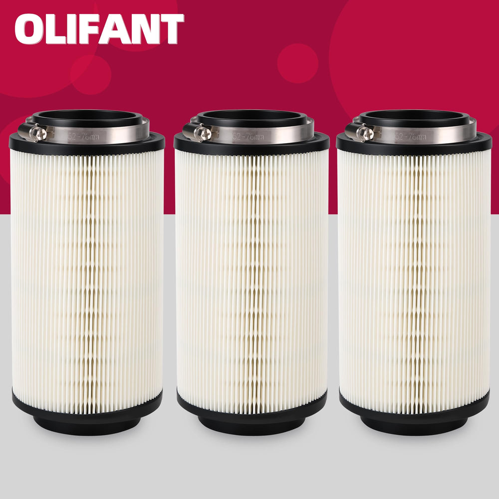 OLIFANT 3pcs pack air filter kit with included clamps for Polaris models
