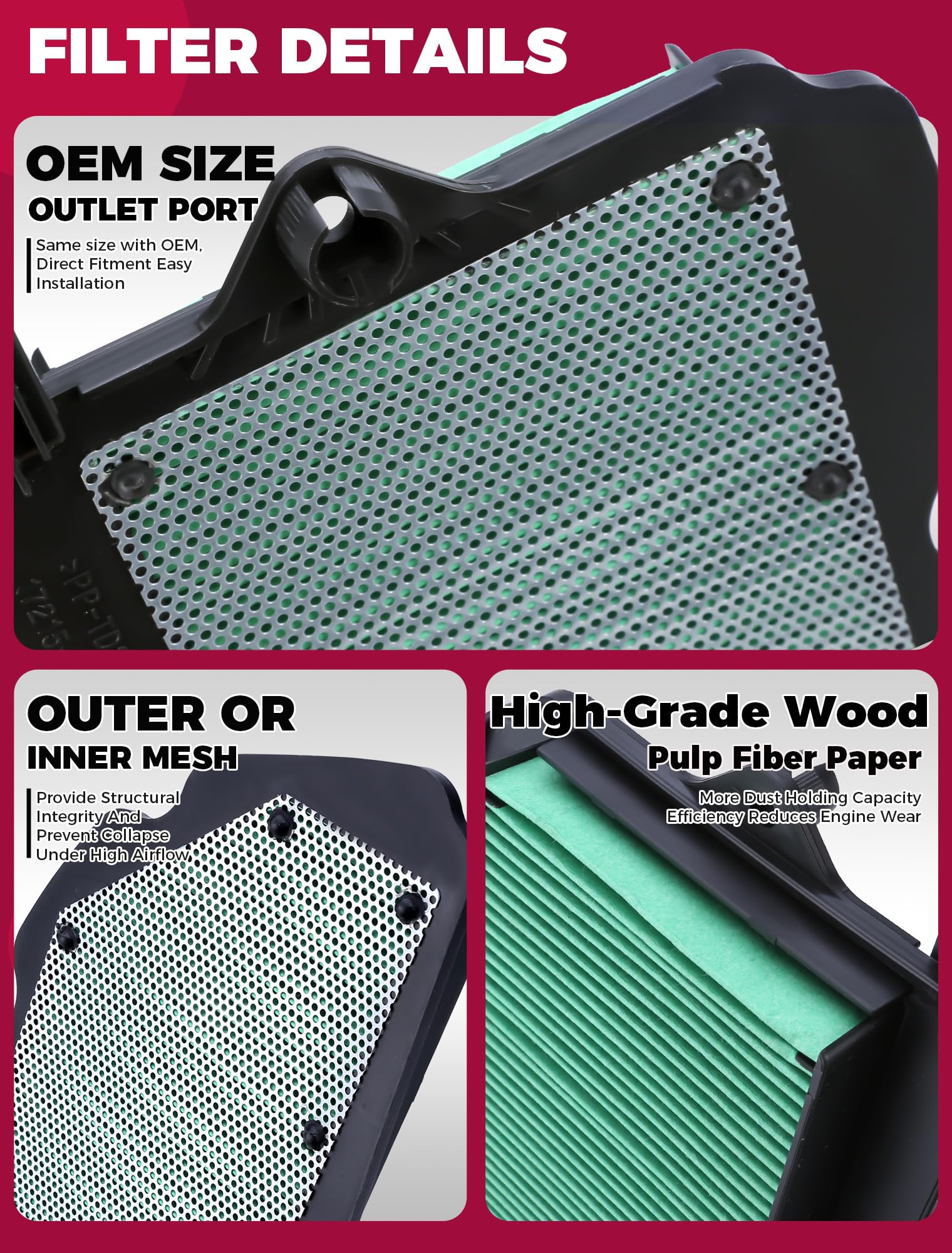 OLIFANT air filter compatibility with 17215-HL4-AK0 and 17215-HL4-A02 shown.