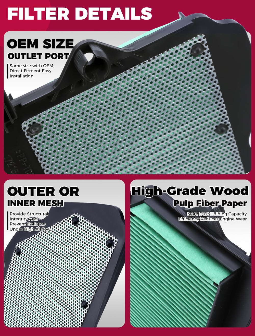 OLIFANT air filter compatibility with 17215-HL4-AK0 and 17215-HL4-A02 shown.