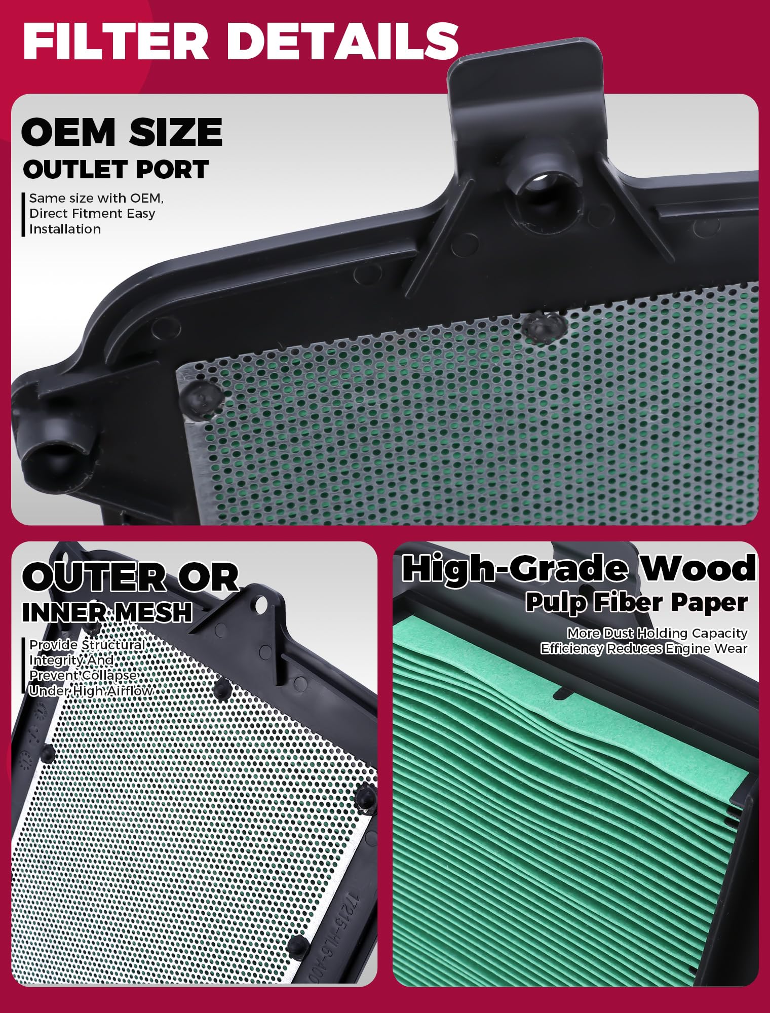 OLIFANT air filter detail showing filtration media