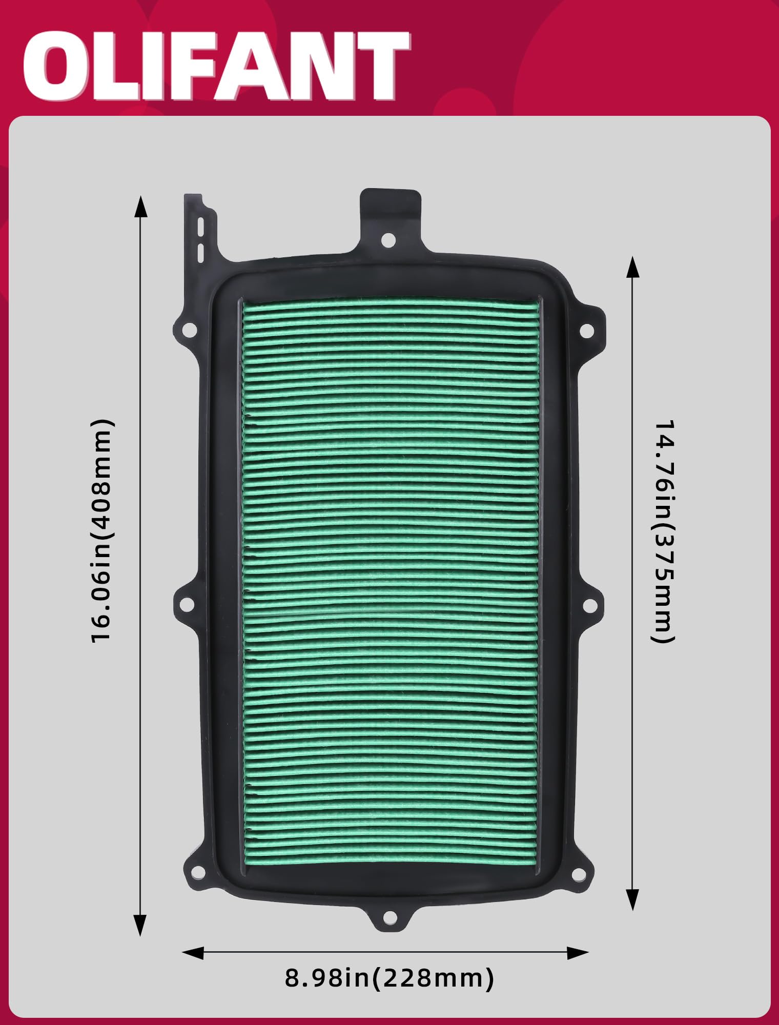 OLIFANT air filter media close-up for Talon fit