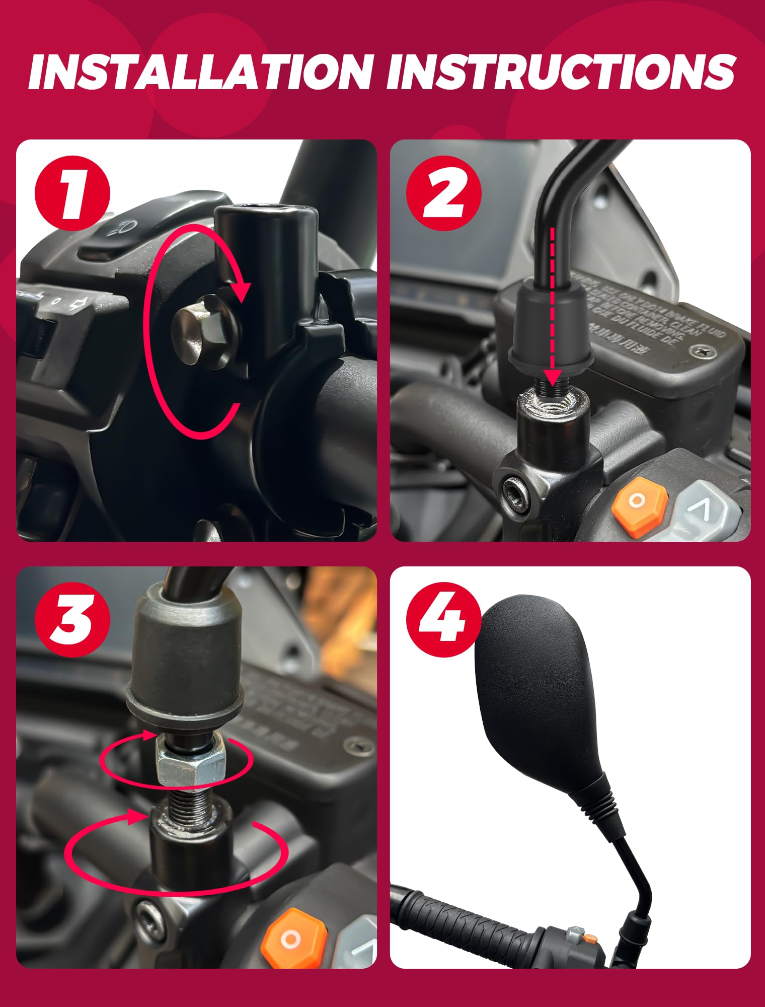 Complete package includes clamps and adapters for easy installation