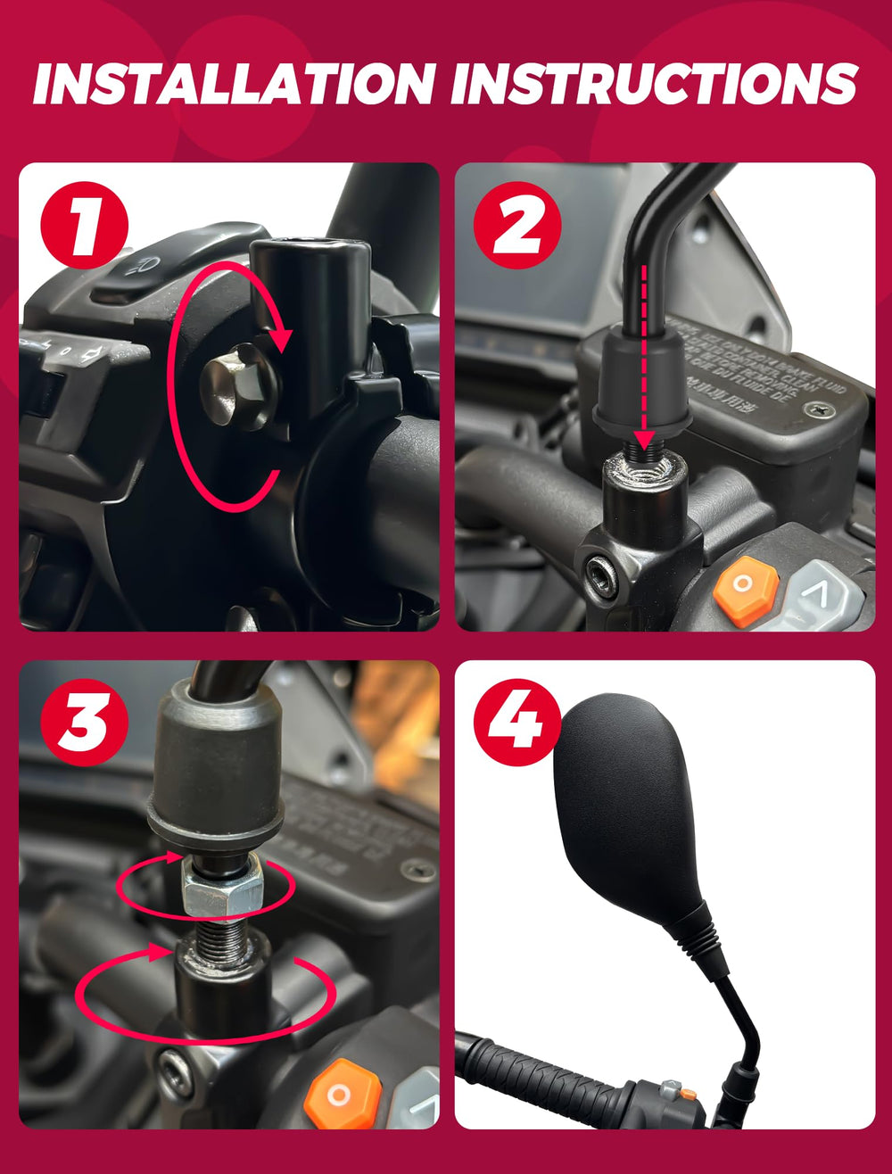 Complete package includes clamps and adapters for easy installation