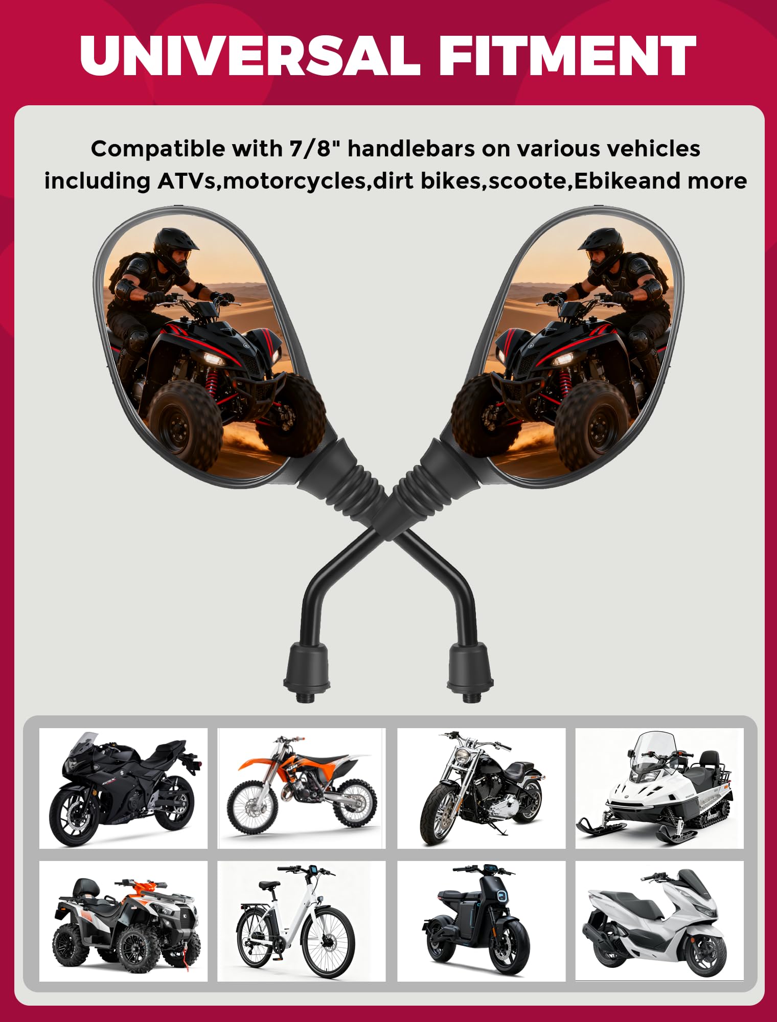 OLIFANT Suzuki Quadsport rearview mirrors deliver steady reflections on rough paths