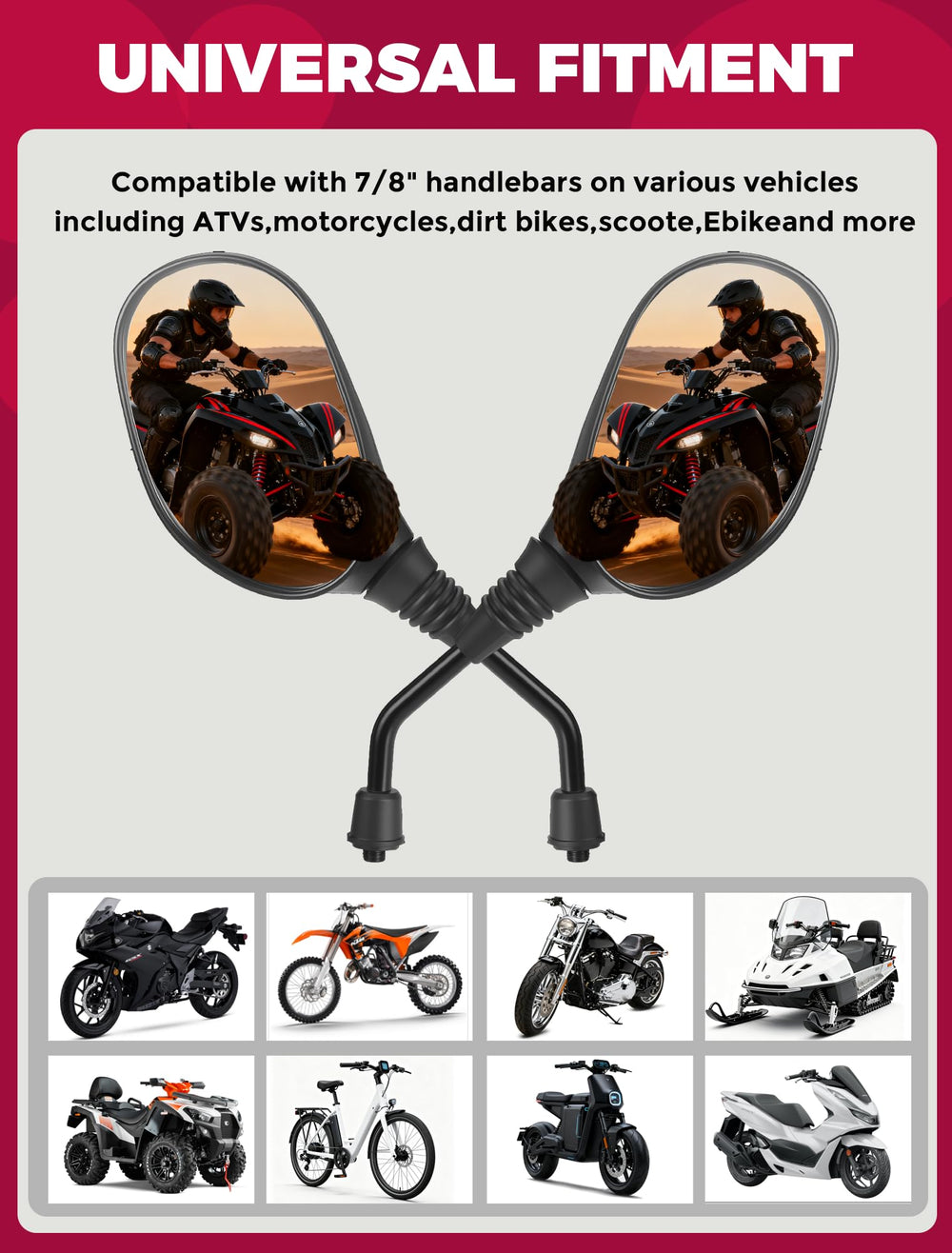 OLIFANT Suzuki Quadsport rearview mirrors deliver steady reflections on rough paths