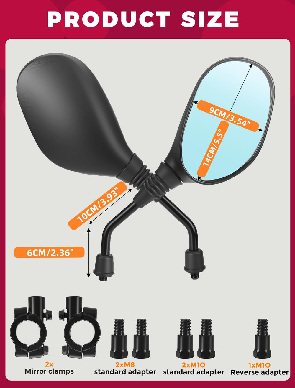 Universal fit OLIFANT mirrors work across bikes and scooters for safe commuting