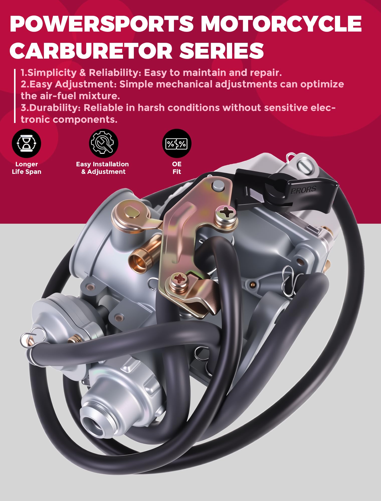 OLIFANT carburetor for Honda Recon 1997-2001 intake 27mm for precise fueling.