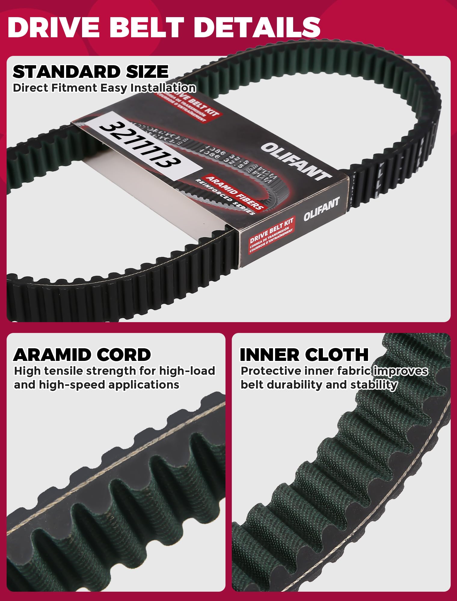 OLIFANT drive belt for Polaris Sportsman SP 570 keeps drivetrain responsive.