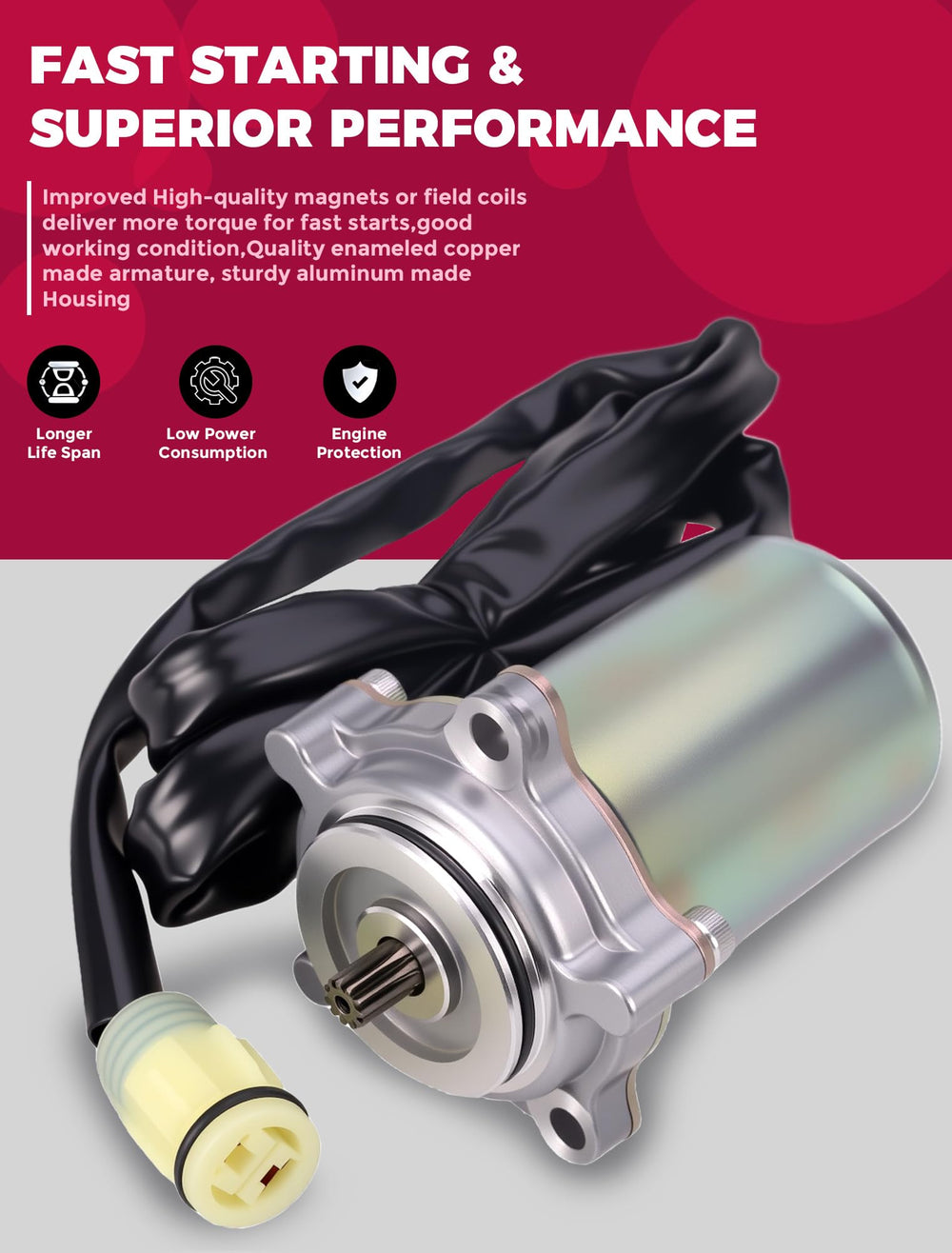 OLIFANT enameled copper armature motor ensures efficient conduction.