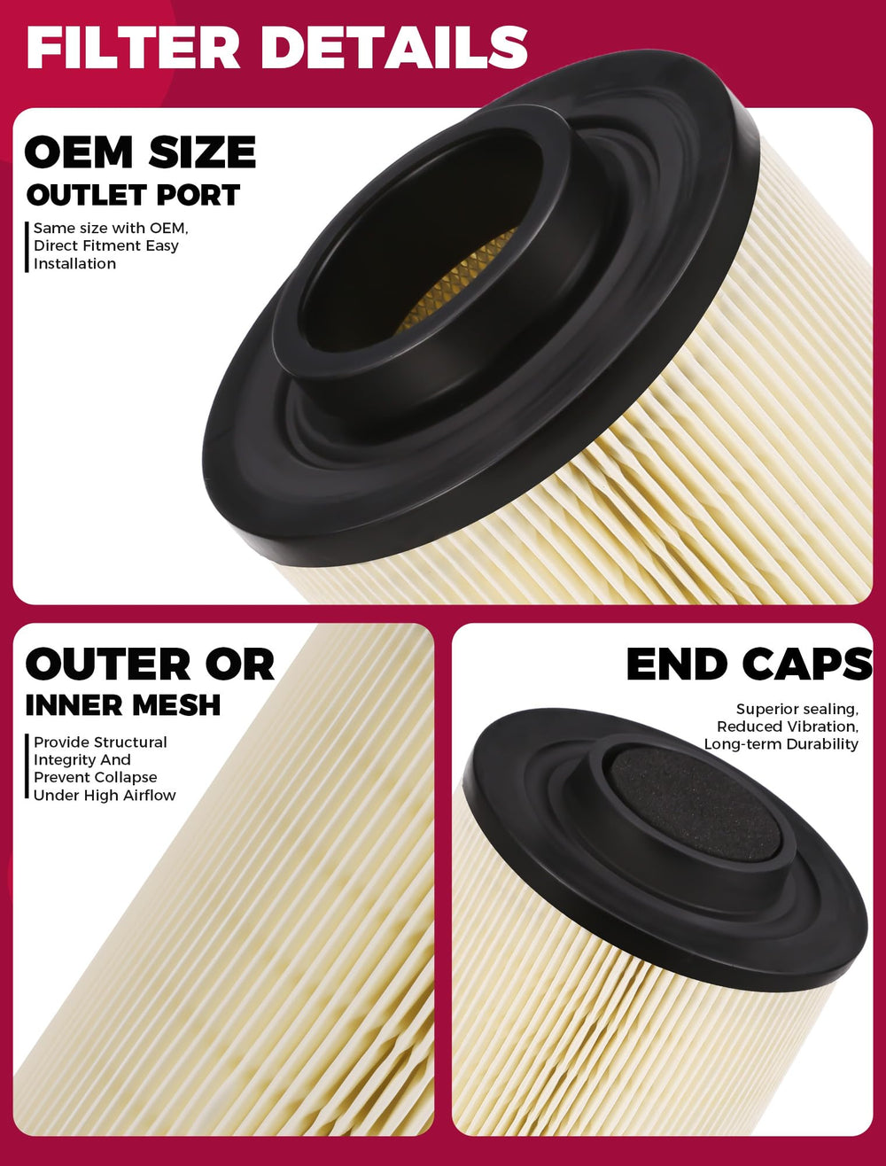 OLIFANT filter media close-up showing durable folds