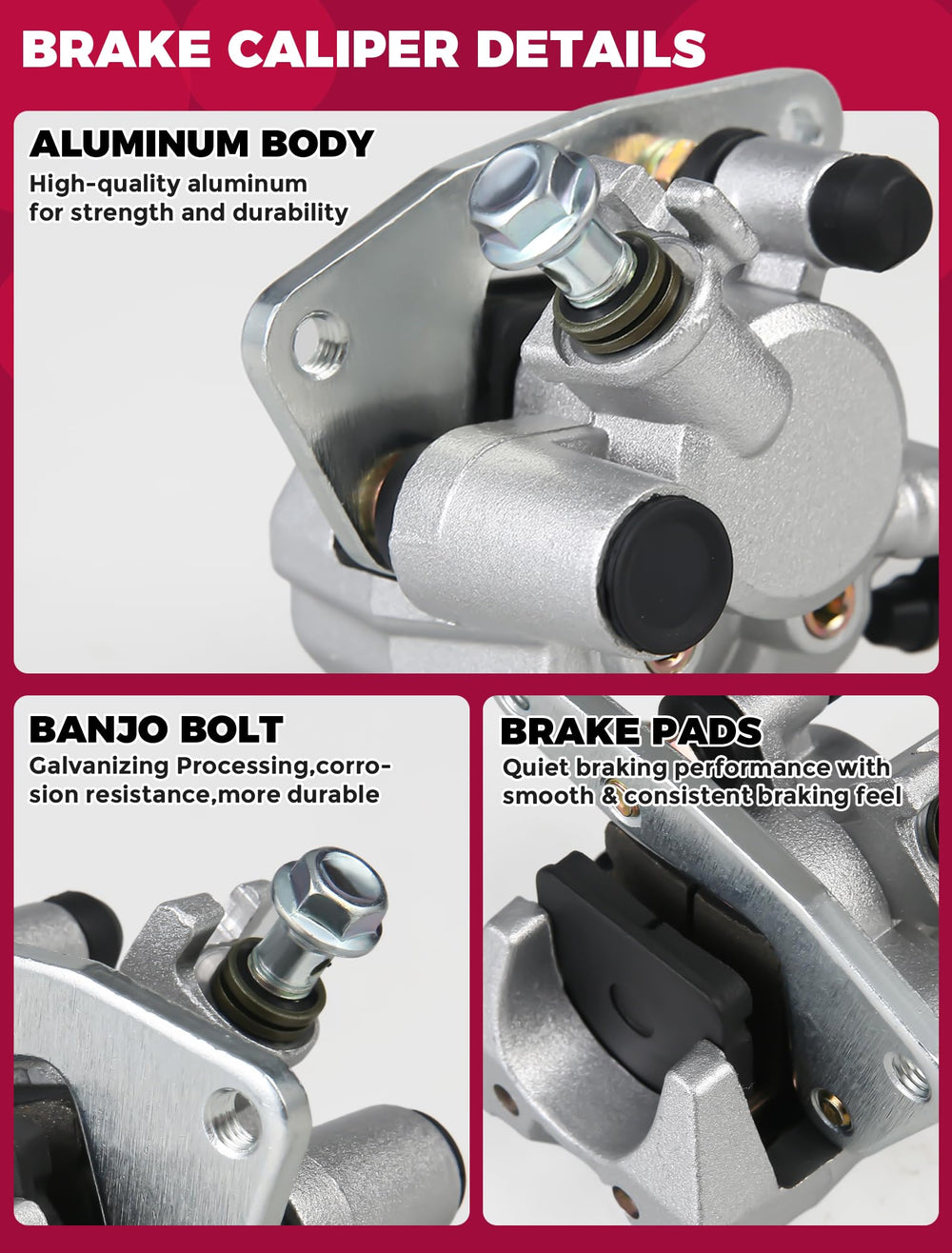 OLIFANT Kodiak 400-450 front caliper with pads for ATV performance