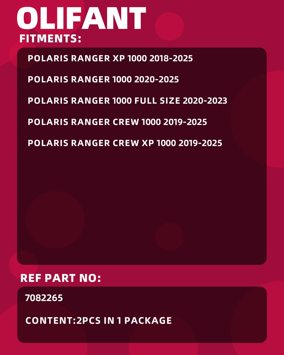 OLIFANT Ranger XP1000 air filter packaging indicates easy replacement