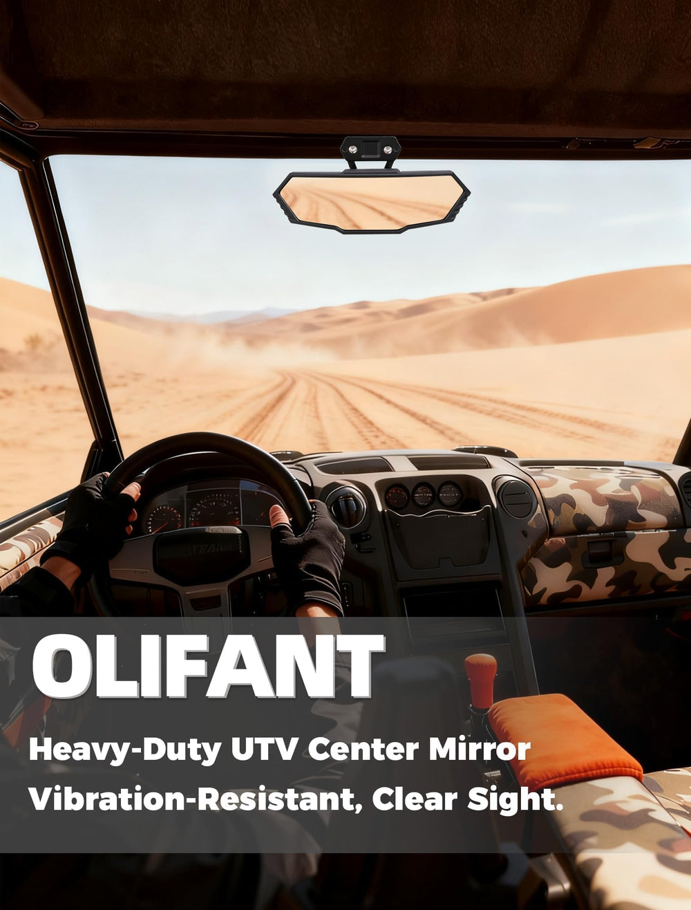 Close-up of OLIFANT mirror's stainless pivot in PRO R 4 setup.
