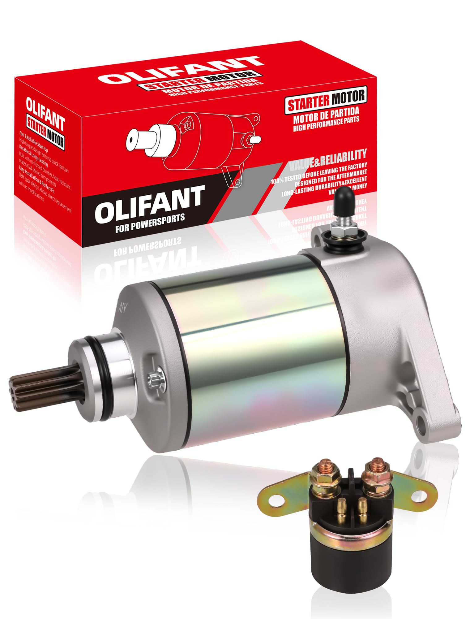 OLIFANT starter for Arctic Cat 300 front view with robust cranking.