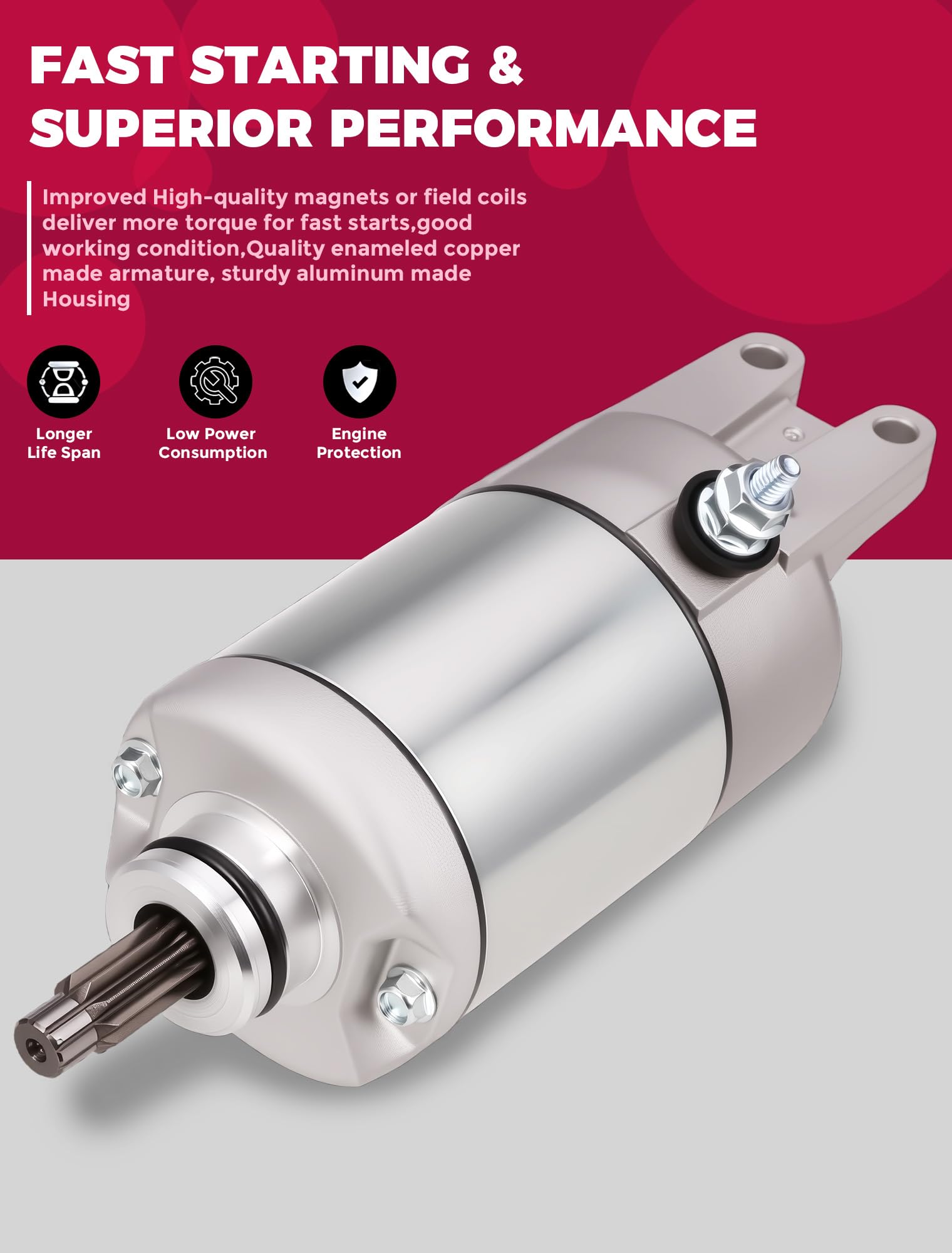 OLIFANT TRX500FPA starter providing efficient current draw from the battery.