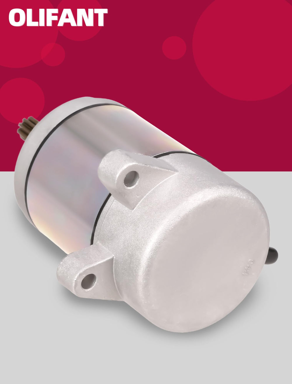 OLIFANT starter motor for Honda Rancher 350 — highlight of 12V CCW operation and 9-tooth sprocket.