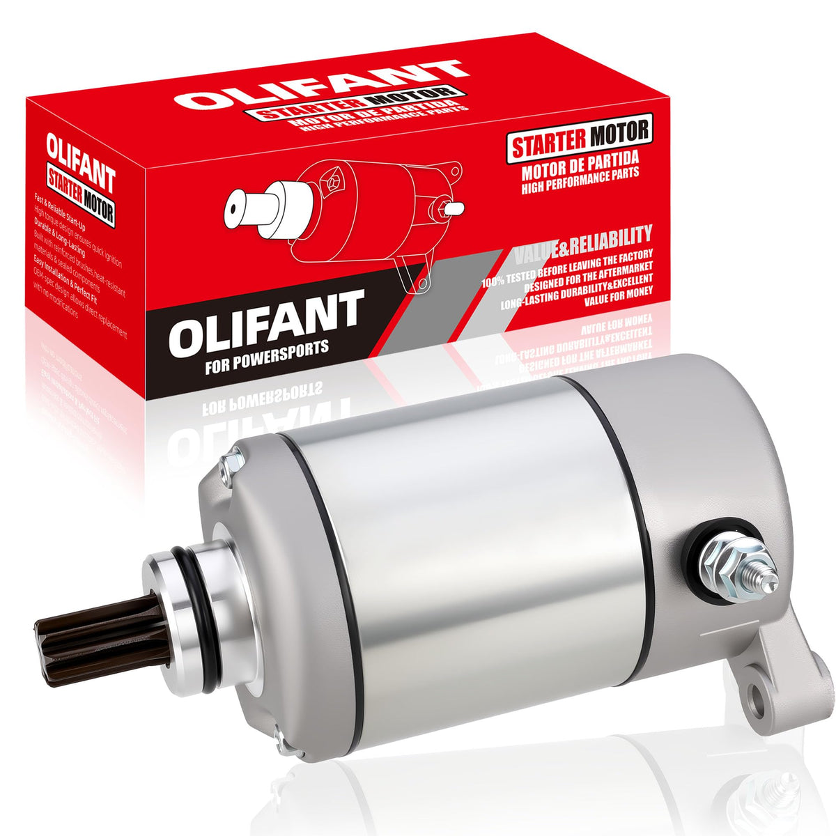OLIFANT Polaris Sportsman starter front view for steady cranking