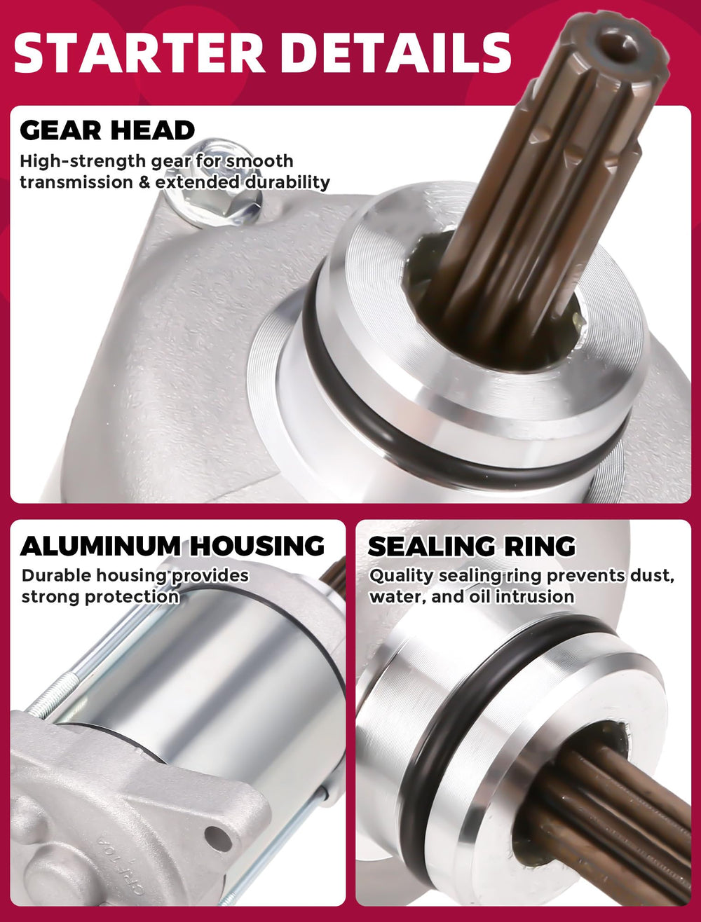 OLIFANT starter assembly with MITSUBA SM18 compatibility and copper winding durability