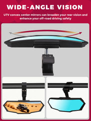 OLIFANT center mirror provides convex wide view for safer rides.