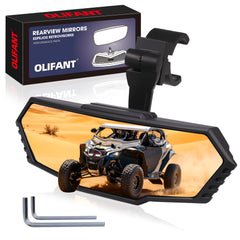 OLIFANT UTV center rearview mirror with ball joint for precise angle control.