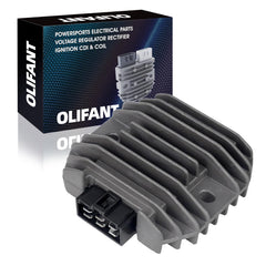 OLIFANT voltage regulator front view for John Deere series; reliable electrical performance.