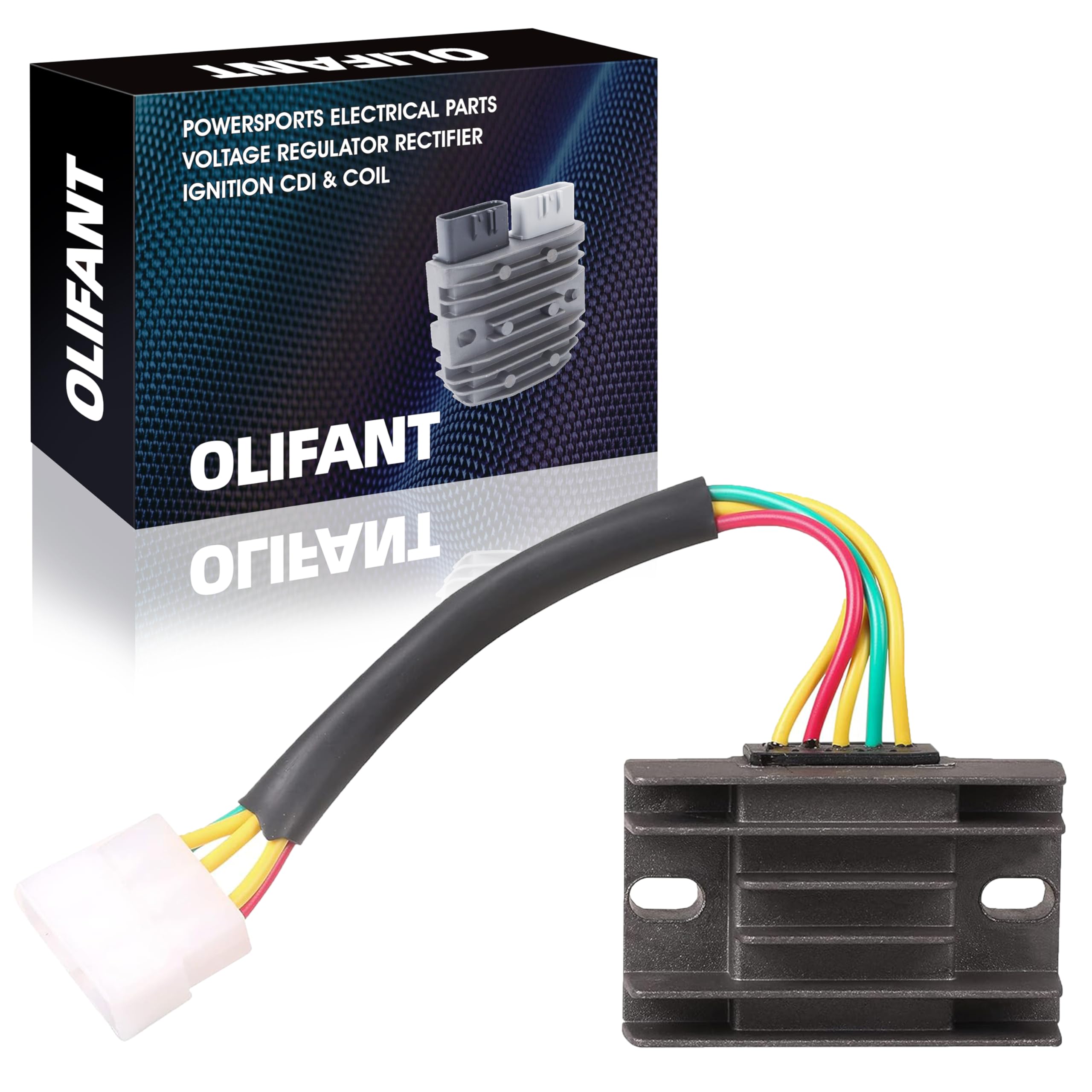 OLIFANT voltage regulator rectifier for Suzuki King Quad 300, front view showing compatible fit.