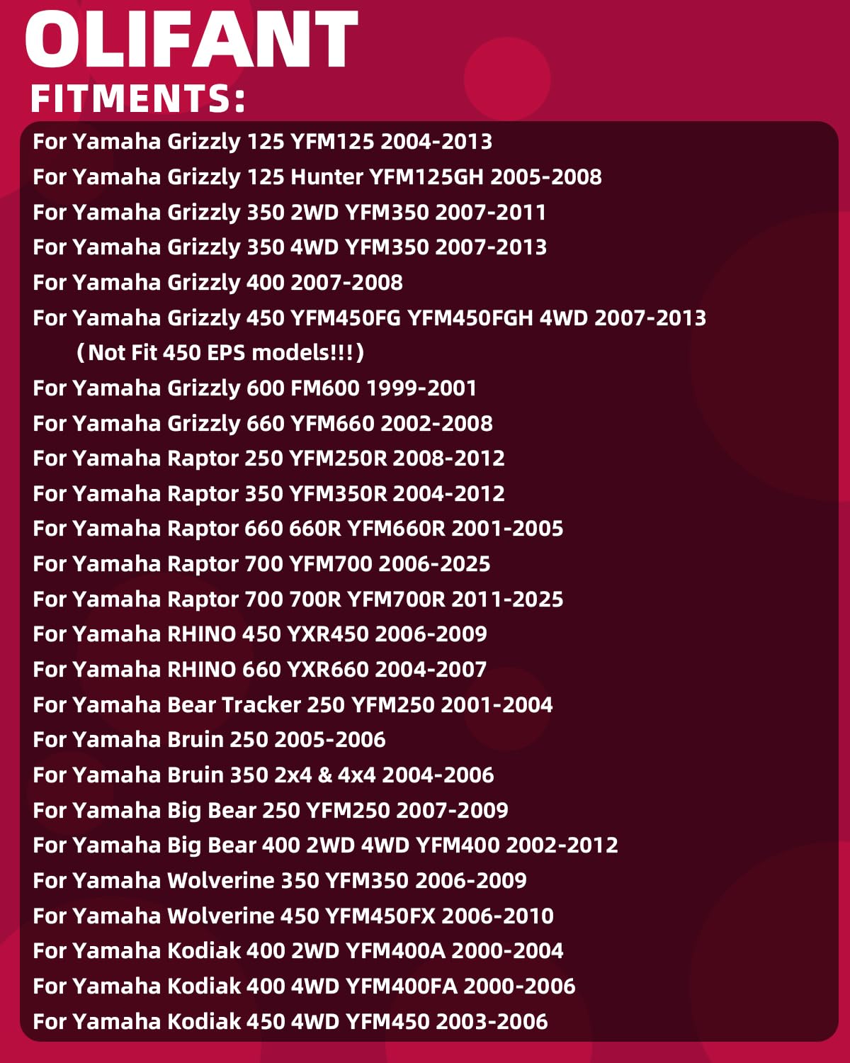 OLIFANT rectifier for Yamaha Raptor series supports steady charging on trails