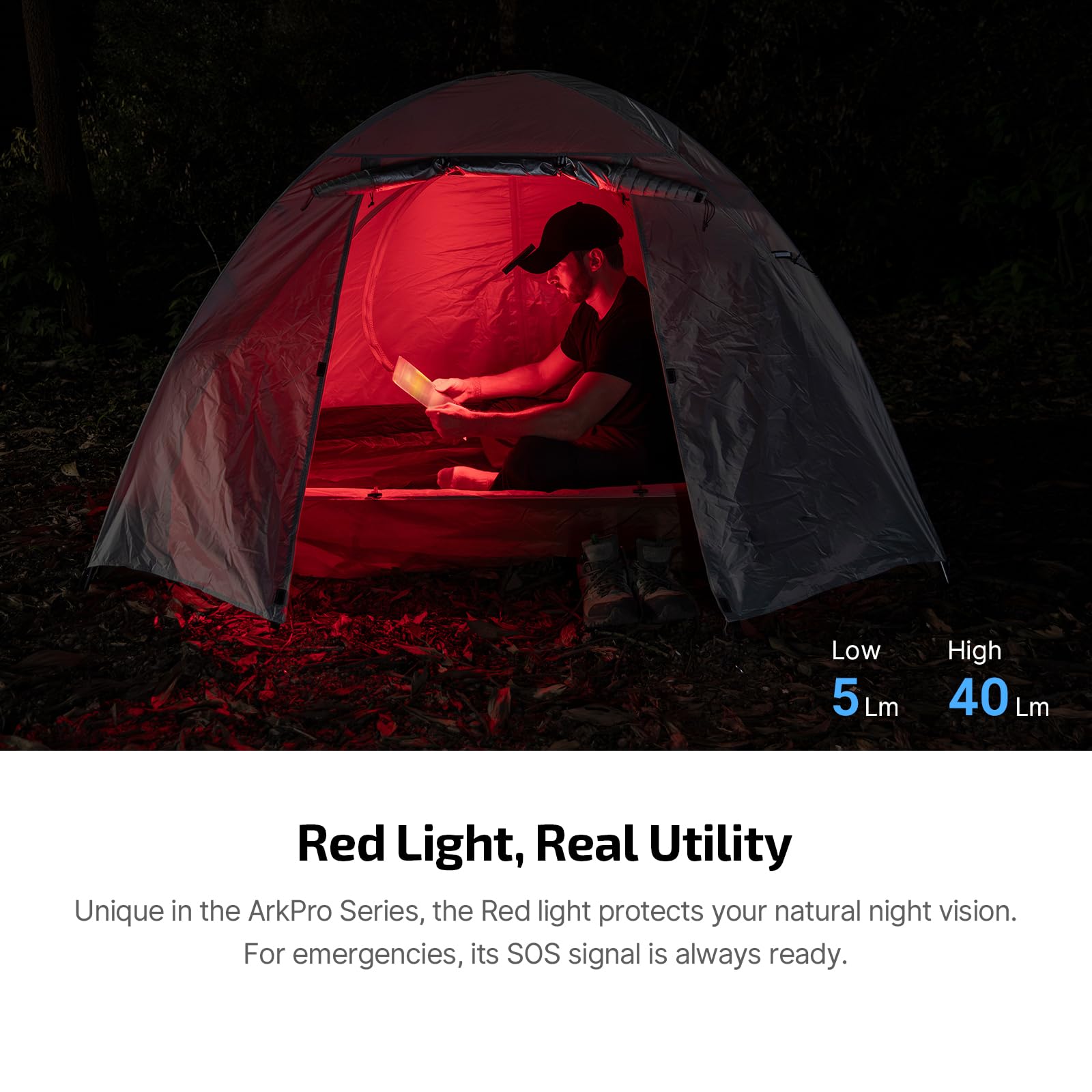 OLIGHT ArkPro Lite red light preserving night vision during map reading