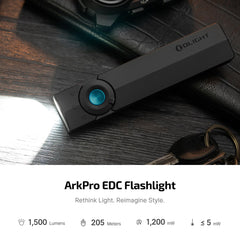OLIGHT ArkPro textured side close-up offering secure grip and ergonomic control