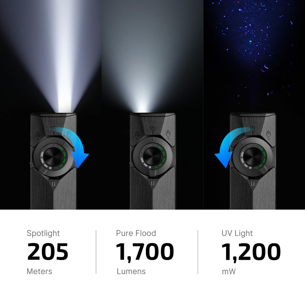 OLIGHT ArkPro Ultra magnetic base attached to metal surface for hands-free repair lighting