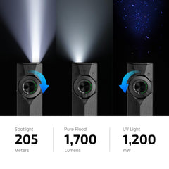 OLIGHT ArkPro Ultra magnetic base attached to metal surface for hands-free repair lighting