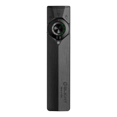 OLIGHT ArkPro Ultra front view showing compact onyx black body and bezel, highlighting portability
