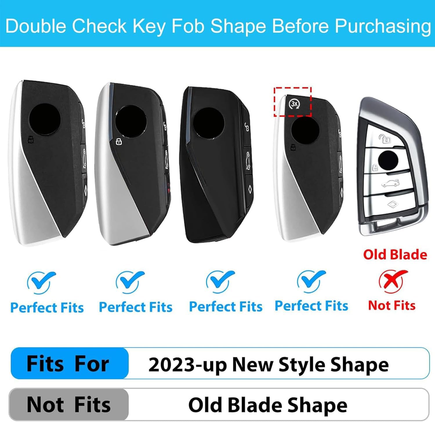OLLEN BMW X1/X5/X6/X7 fob cover improves night visibility with three color stripes.