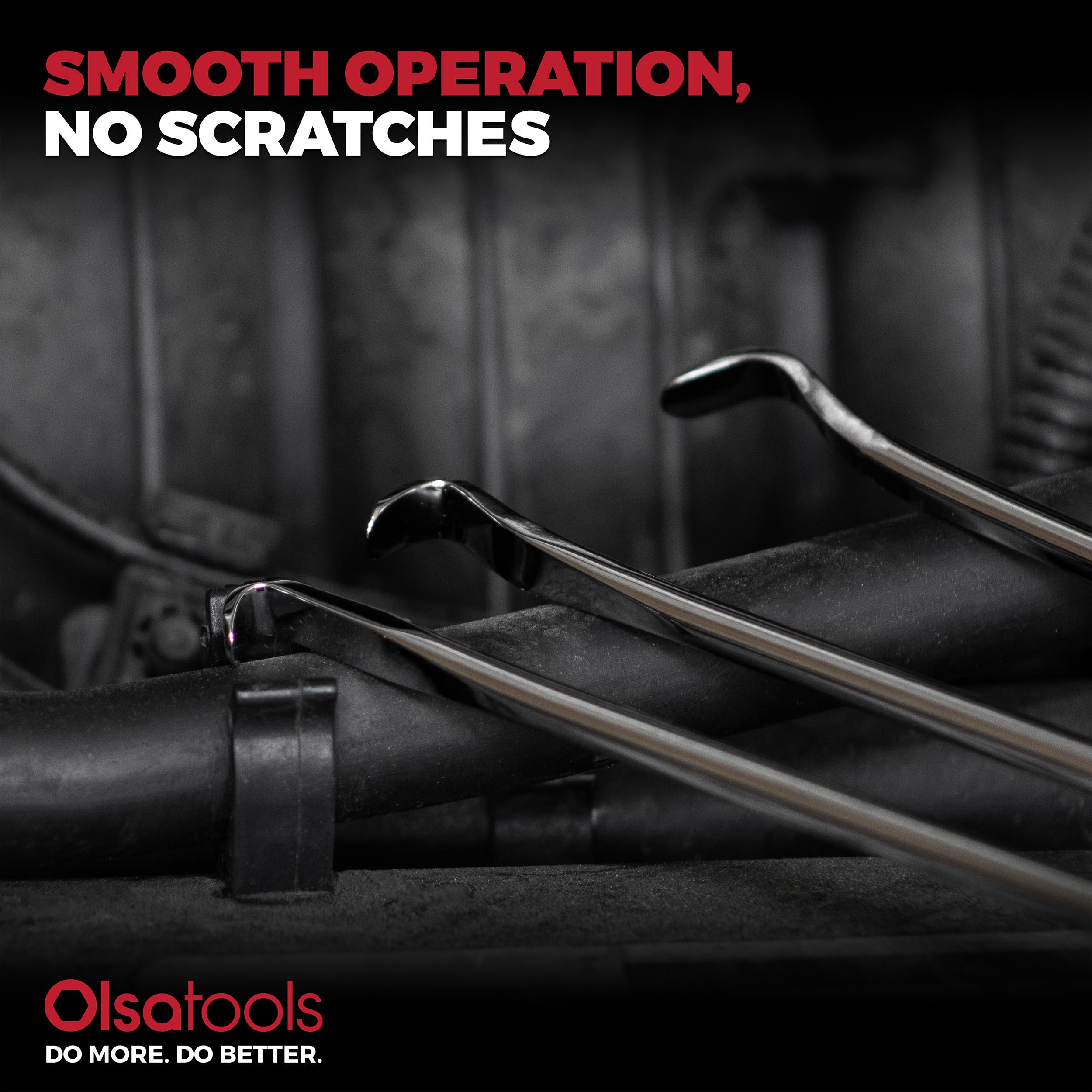 Olsa Tools non-marring flat tip preserves surface integrity during use.
